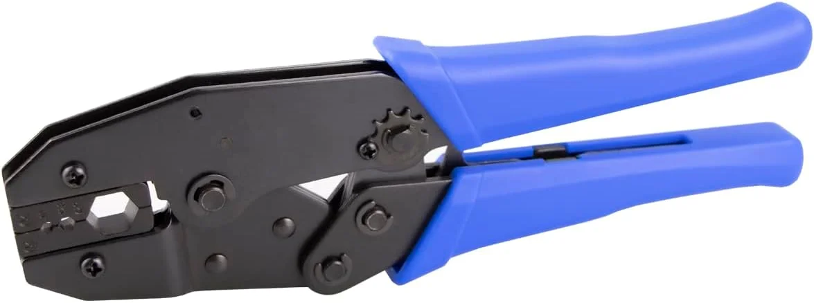 ابزار پرس کابل RFIOTASY برای کانکتورهای LMR400، RG8، RG9، Belden 9913، RG213، RG214، RG174، RG316، ابزار پرس با قالب شش ضلعی 10.90 میلی‌متری برای تمام کابل‌های نوع 400 (ابزار پرس LMR400 آبی)