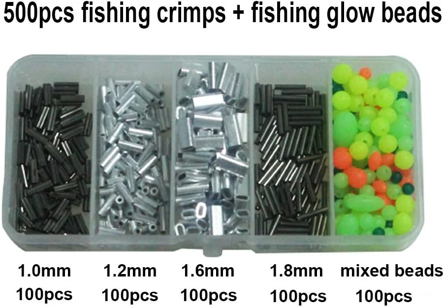 مجموعه ابزار سیم چین و آستین های بیضی آلومینیومی مسی Shaddock Fishing برای سیم های ماهیگیری از 0.1mm تا 2.2mm