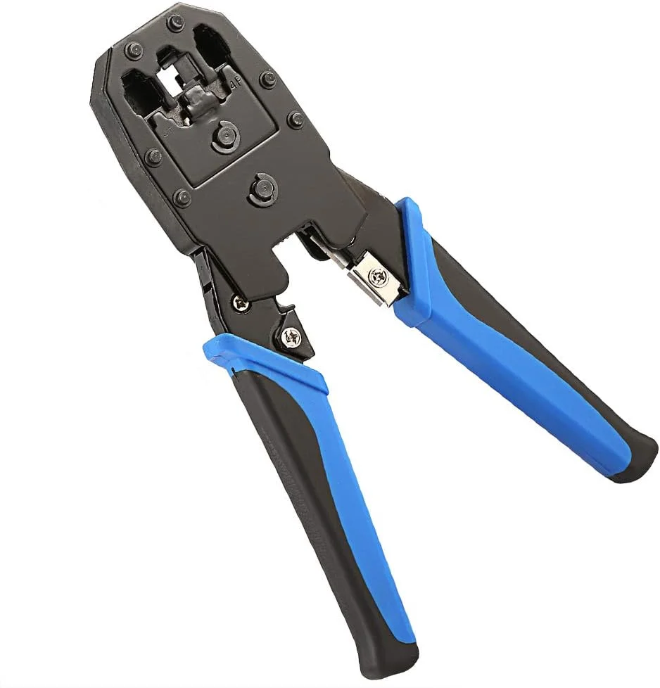 مجموعه ابزار تست کابل Solsop شامل ابزار پرس RJ45 برای CAT5 Cat5e به همراه 100 عدد کانکتور RJ45 CAT5 CAT5e و سیم لخت کن کوچک مجموعه ابزار تست کابل Solsop شامل ابزار پرس RJ45 برای CAT5 Cat5e به همراه 100 عدد کانکتور RJ45 CAT5 CAT5e و سیم لخت کن کوچک