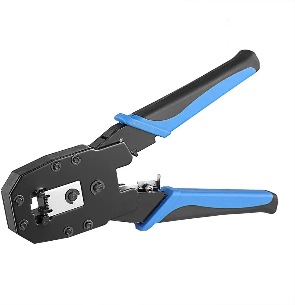 مجموعه ابزار تست کابل Solsop شامل ابزار پرس RJ45 برای CAT5 Cat5e به همراه 100 عدد کانکتور RJ45 CAT5 CAT5e و سیم لخت کن کوچک مجموعه ابزار تست کابل Solsop شامل ابزار پرس RJ45 برای CAT5 Cat5e به همراه 100 عدد کانکتور RJ45 CAT5 CAT5e و سیم لخت کن کوچک