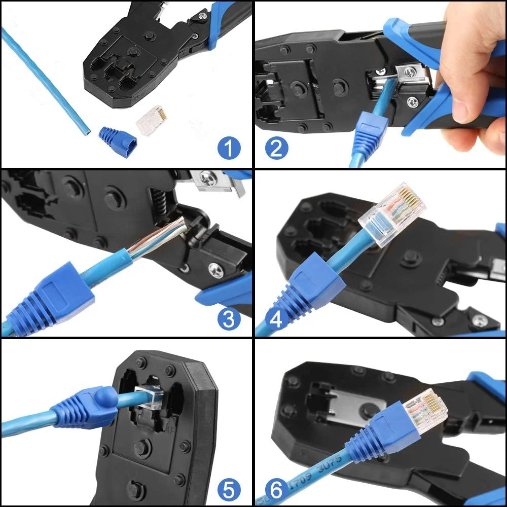 مجموعه ابزار تست کابل Solsop شامل ابزار پرس RJ45 برای CAT5 Cat5e به همراه 100 عدد کانکتور RJ45 CAT5 CAT5e و سیم لخت کن کوچک مجموعه ابزار تست کابل Solsop شامل ابزار پرس RJ45 برای CAT5 Cat5e به همراه 100 عدد کانکتور RJ45 CAT5 CAT5e و سیم لخت کن کوچک