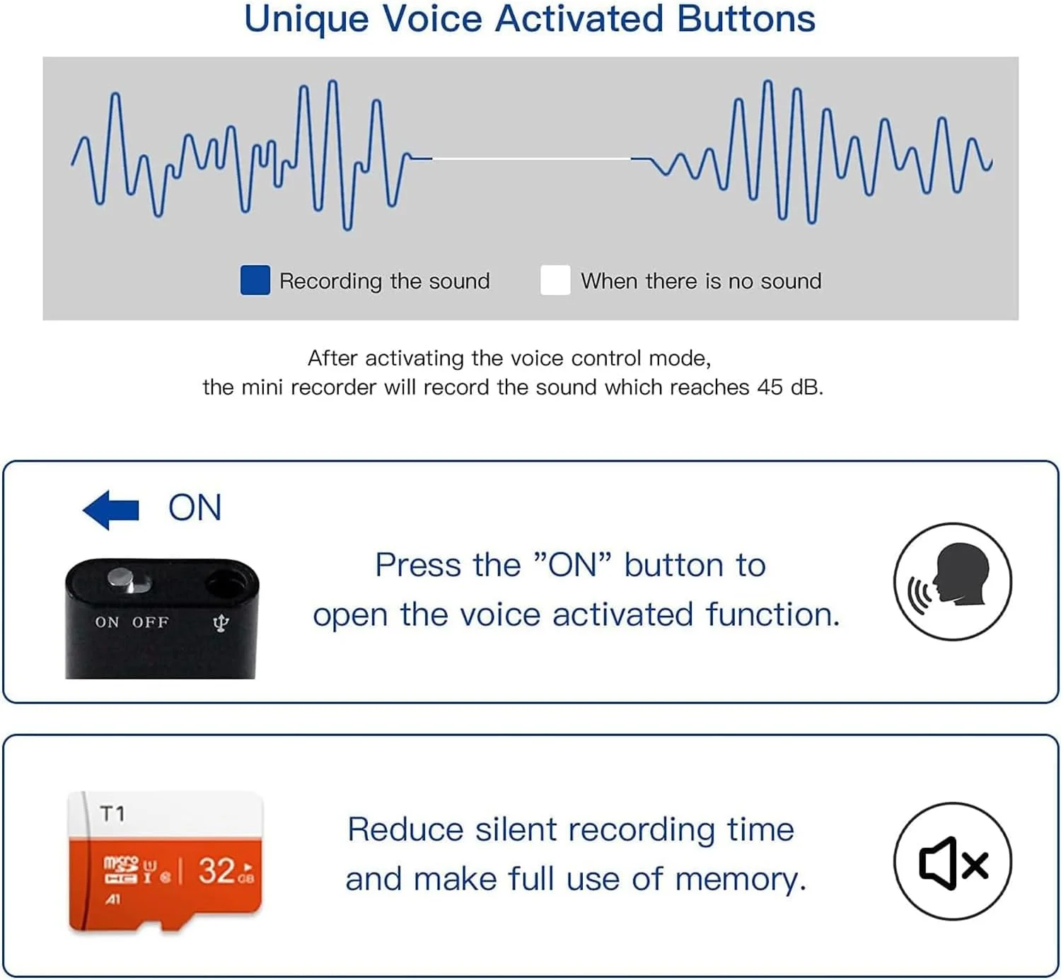 دستگاه ضبط صدا، 32 گیگابایت، 1000 ساعت ضبط مداوم، فعال سازی صوتی، کیفیت صدای HD، 1000 ساعت حافظه ضبط، برای جلسات سخنرانی ها مصاحبه ها کلاس ها کنسرت (Q2-32GB) دستگاه ضبط صدا، 32 گیگابایت، 1000 ساعت ضبط مداوم، فعال سازی صوتی، کیفیت صدای HD، 1000 ساعت حافظه ضبط، برای جلسات سخنرانی ها مصاحبه ها کلاس ها کنسرت (Q2-32GB)