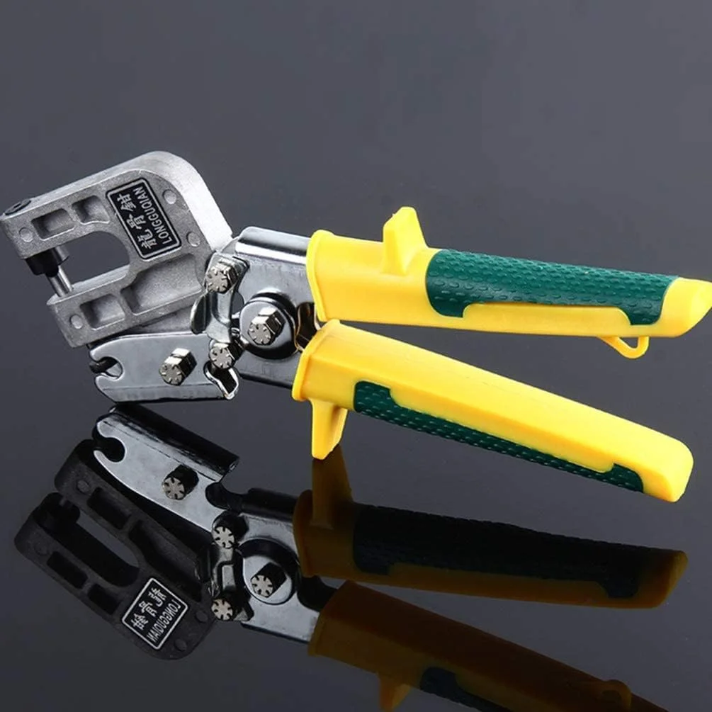 ابزار پانچ پرچ فلزی بدون میخ SYOSI، ابزار دیوار خشک، پانچ دستی قفل کننده، ابزار دستی پرچ کننده برای برش و پرچ کابل سیم (زرد)