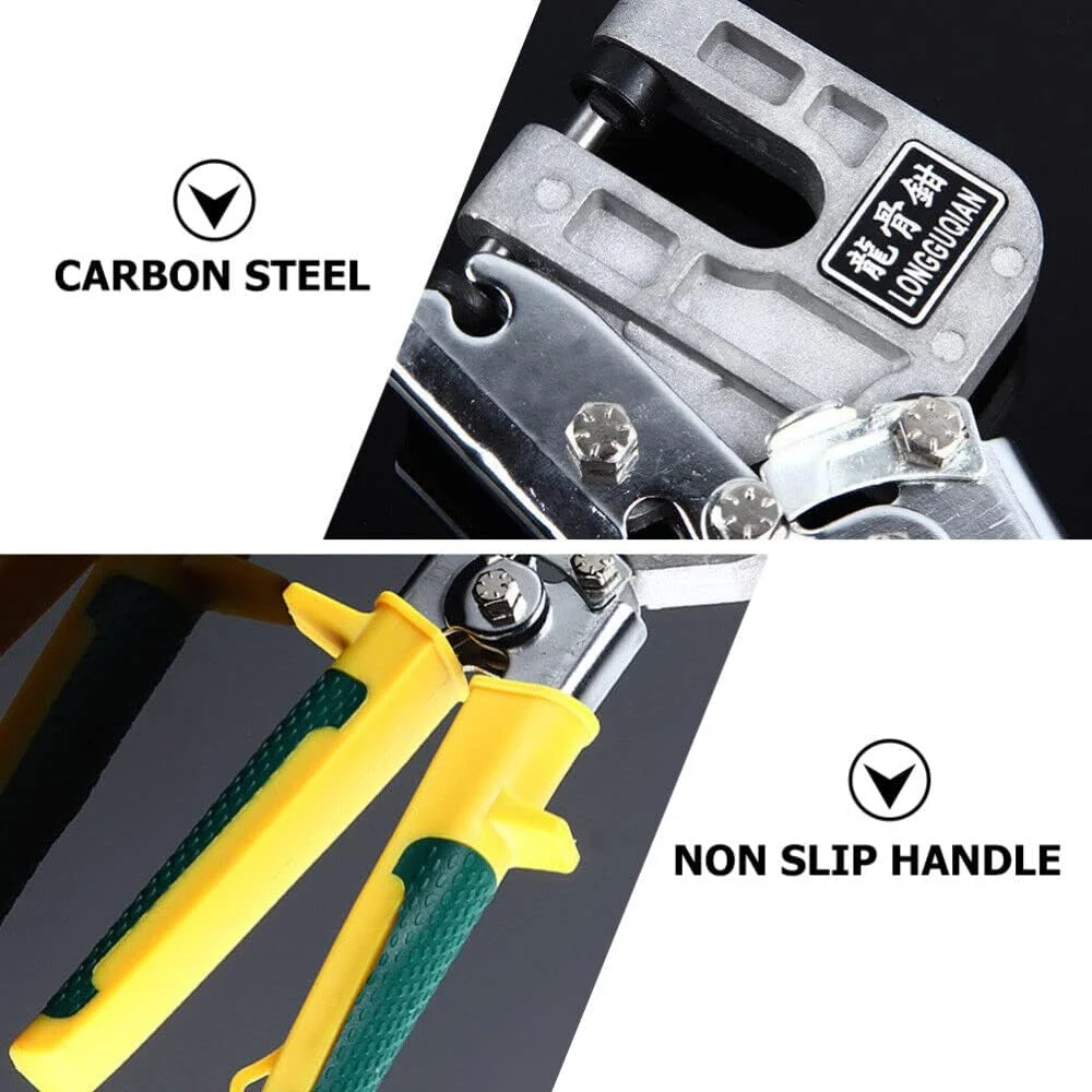 ابزار پانچ پرچ فلزی بدون میخ SYOSI، ابزار دیوار خشک، پانچ دستی قفل کننده، ابزار دستی پرچ کننده برای برش و پرچ کابل سیم (زرد) ابزار پانچ پرچ فلزی بدون میخ SYOSI، ابزار دیوار خشک، پانچ دستی قفل کننده، ابزار دستی پرچ کننده برای برش و پرچ کابل سیم (زرد)