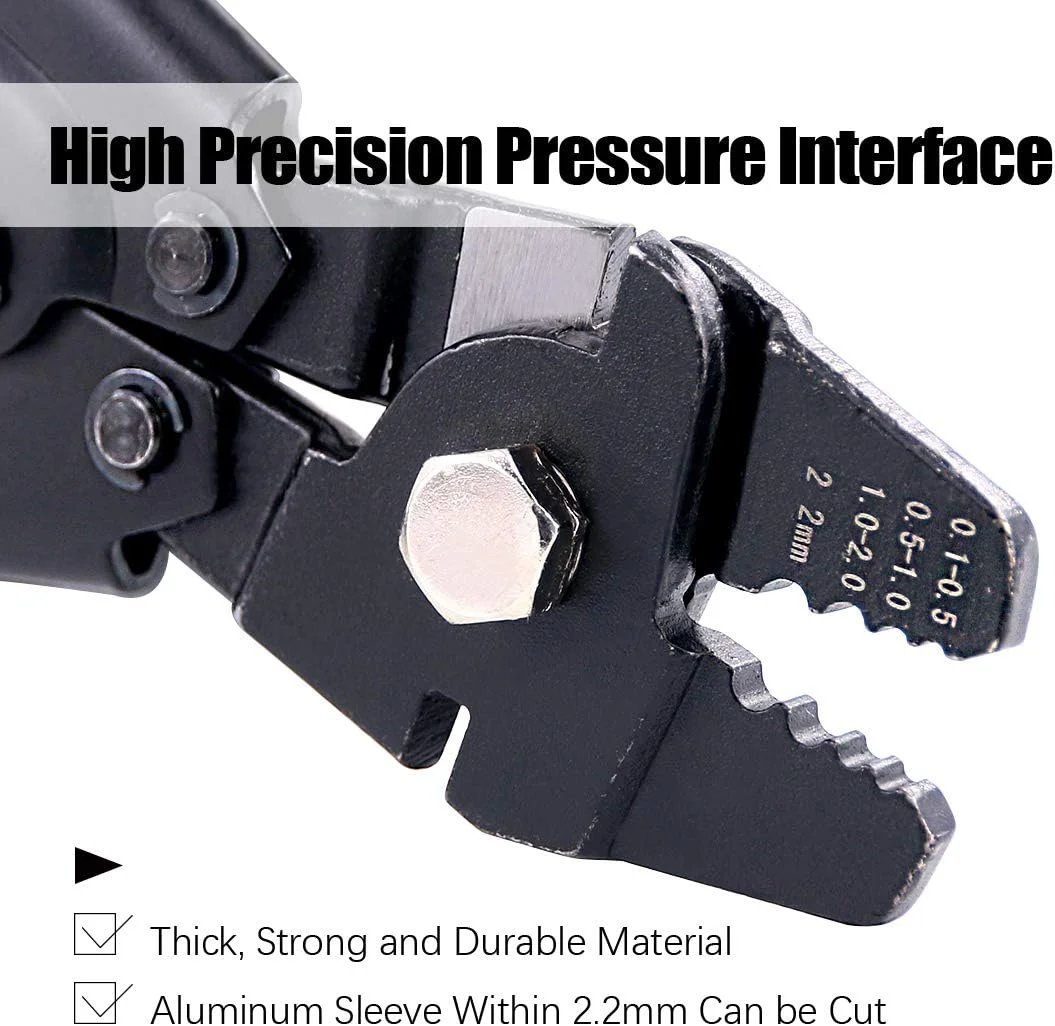 ابزار پرس سیم بکسل حرفه ای Swpeet تا 2.2 میلی متر به همراه 150 عدد حلقه آلومینیومی دو لول در 3 سایز