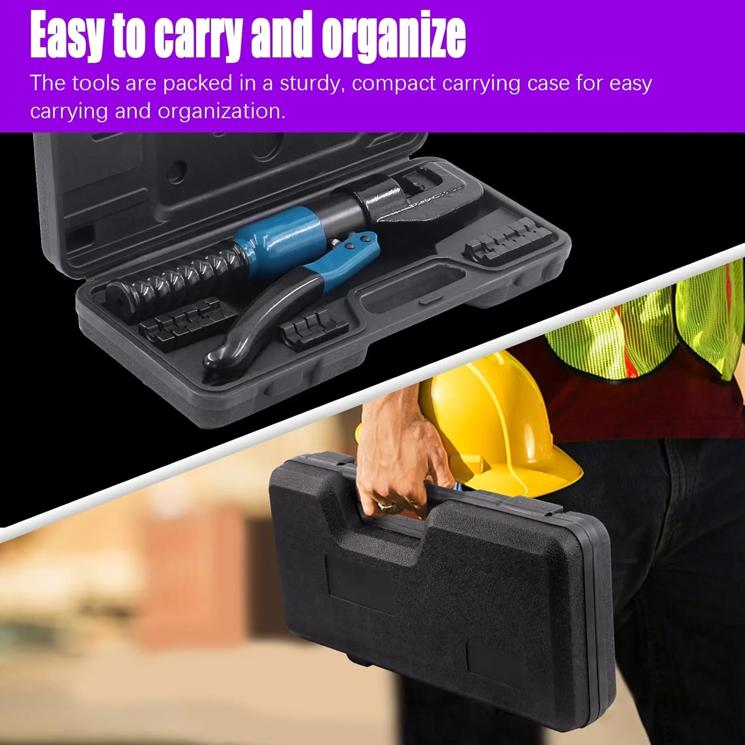 ابزار پرس هیدرولیک دستی 10 تنی Swpeet با سیم چین استیل تا 5/32 اینچ و کیت مجموعه 9 عددی قالب پرس، اتصالات نرده کابلی برای ابزار پرس هیدرولیک کابل 1/8 اینچ 3/16 اینچ