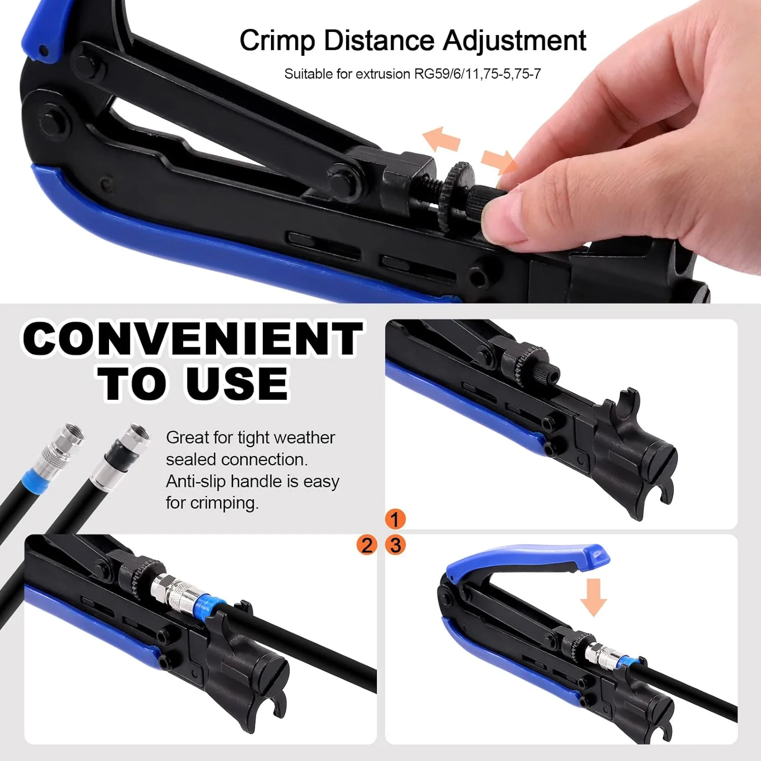 مجموعه ابزار پرس کابل کواکسیال ۲۵ عددی Tanstic شامل انبر پرس و سیم لخت کن کواکسیال، سیم چین، کانکتورهای فشاری F و پیچ گوشتی، ابزار فشاری کواکسیال برای تلویزیون کابلی، ویدئو و صدا مجموعه ابزار پرس کابل کواکسیال ۲۵ عددی Tanstic شامل انبر پرس و سیم لخت کن کواکسیال، سیم چین، کانکتورهای فشاری F و پیچ گوشتی، ابزار فشاری کواکسیال برای تلویزیون کابلی، ویدئو و صدا