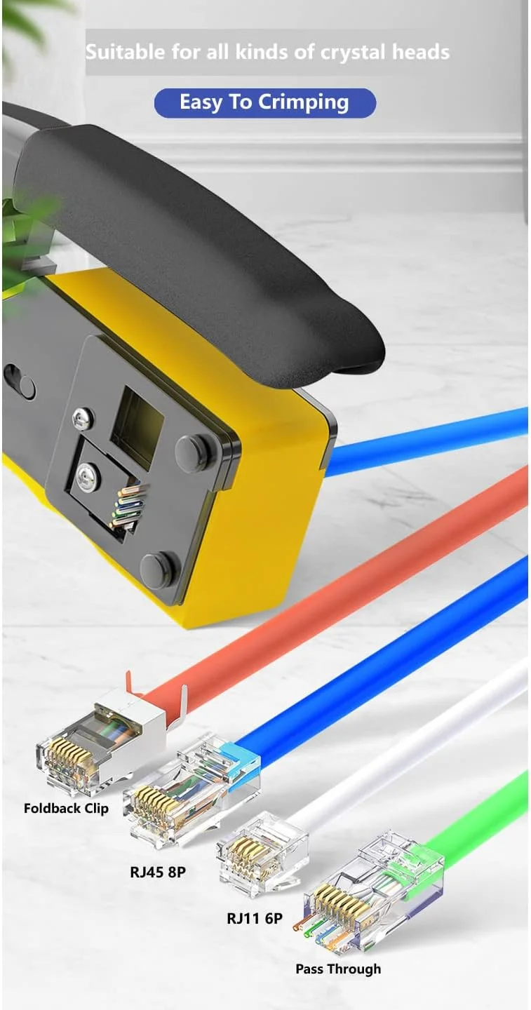 ابزار پرس RJ45 عبوری، ابزار پرس RJ45 Cat5 Cat6 Cat7، ابزار پرس RJ11، سیم لخت کن کابل شبکه اترنت، انبر ابزار کوچک تجهیزات پرس ماژولار