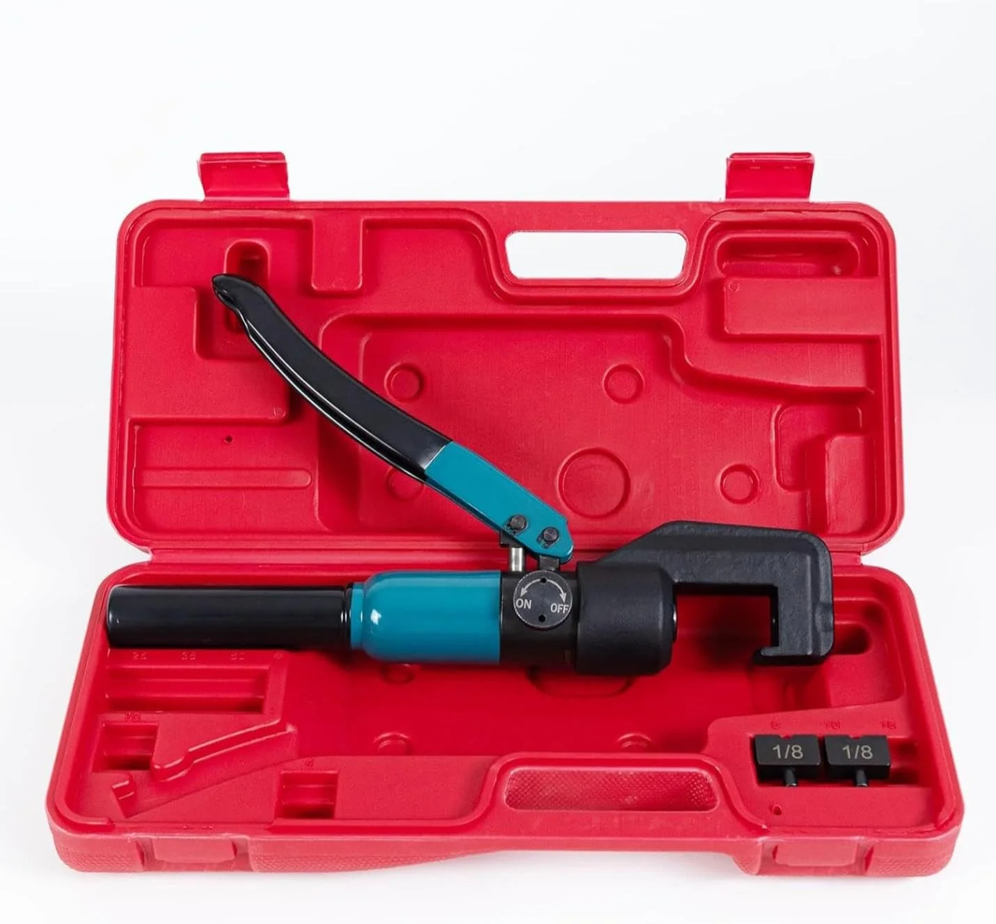 ابزار پرس هیدرولیک دستی سفارشی 45KN برای کیت نرده کابل استیل ضد زنگ 1/8 اینچی، ابزار سیم بکسل با یک جفت قالب 1/8 اینچی CR09، CT1