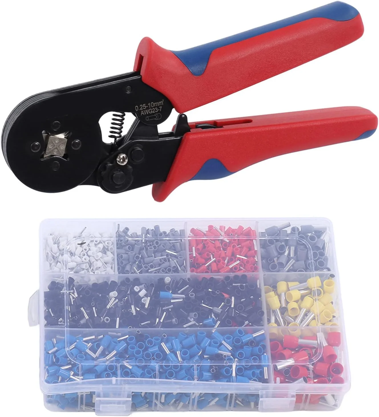 مجموعه ابزار پرس سیم، 1800 قطعه / مجموعه انبر پرس اتصال قوی با دسته ارگونومیک برای کارهای DIY