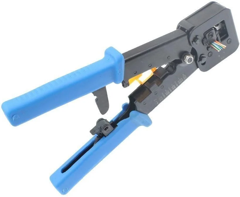 ابزار پرس همه کاره UbiGear® برای کانکتورهای RJ11/RJ12/RJ45، کابل شبکه CAT3/CAT5e/CAT6، ابزار سیم کشی UTP/STP