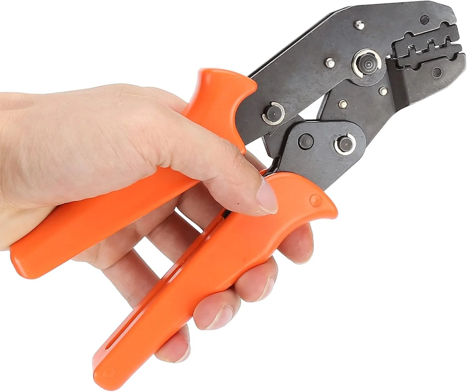 ست ابزار پرس ViaGasaFamido برای سر کابل با کیف قابل حمل، شامل ۸ جفت فک گیره ای و ۲ جفت لوازم جانبی فک گیره ای، مناسب برای ترمینال ها یا کانکتورهای مختلف