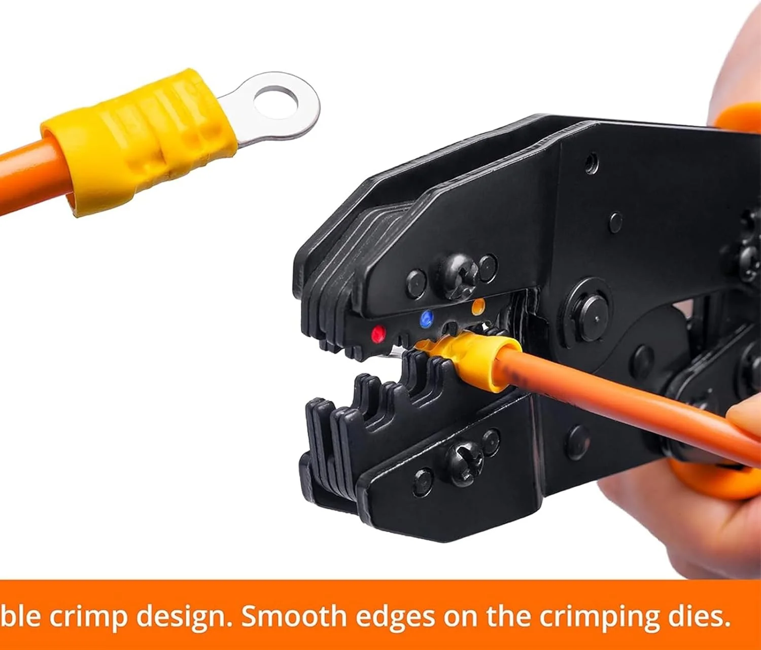 ابزار پرس وایرهای عایق دار فروشگاه سفید - انبر پرس سیم جغجغه ای - انبر پرس - ابزار پرس سرسیم