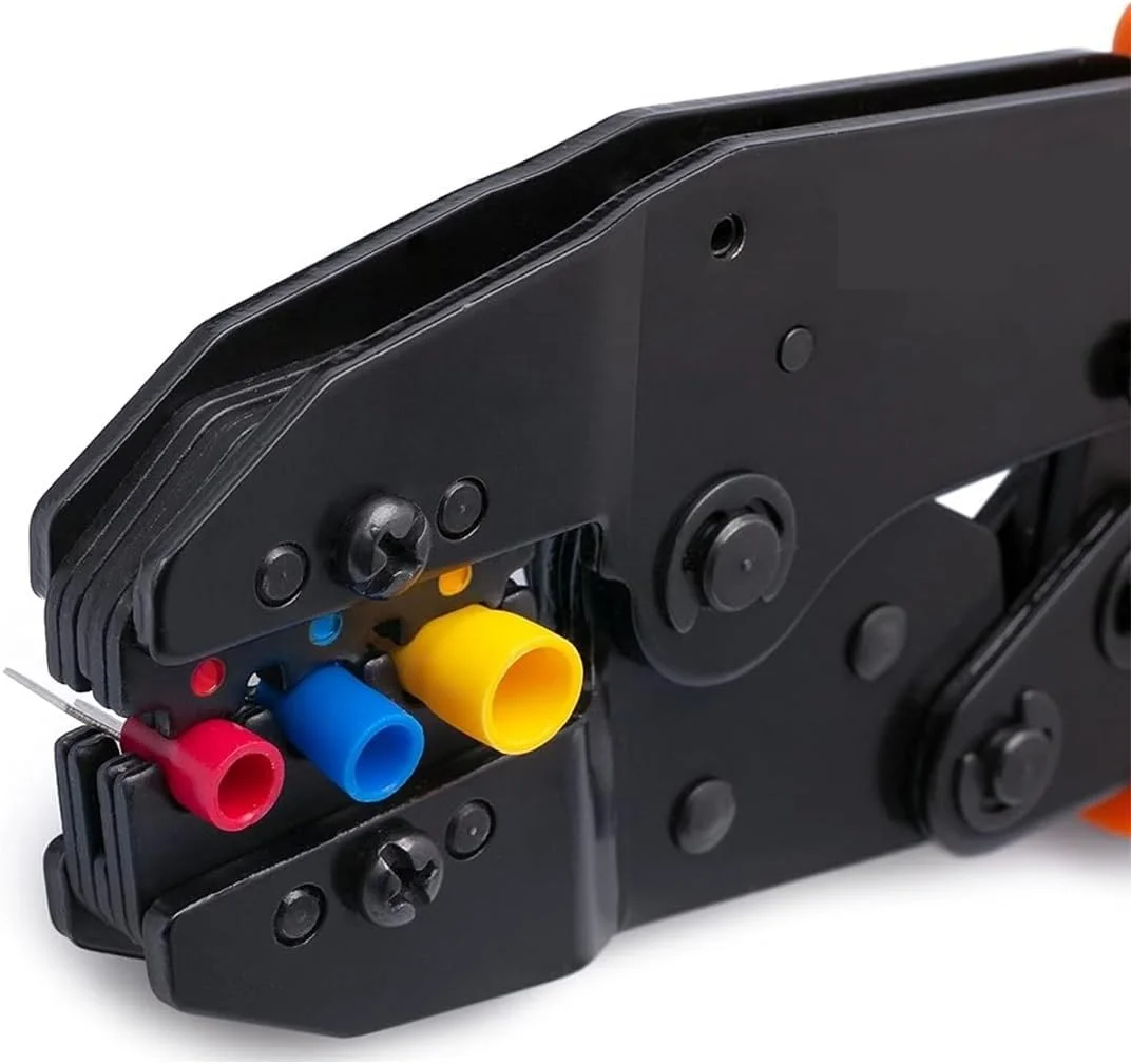 ابزار پرس وایرهای عایق دار فروشگاه سفید - انبر پرس سیم جغجغه ای - انبر پرس - ابزار پرس سرسیم