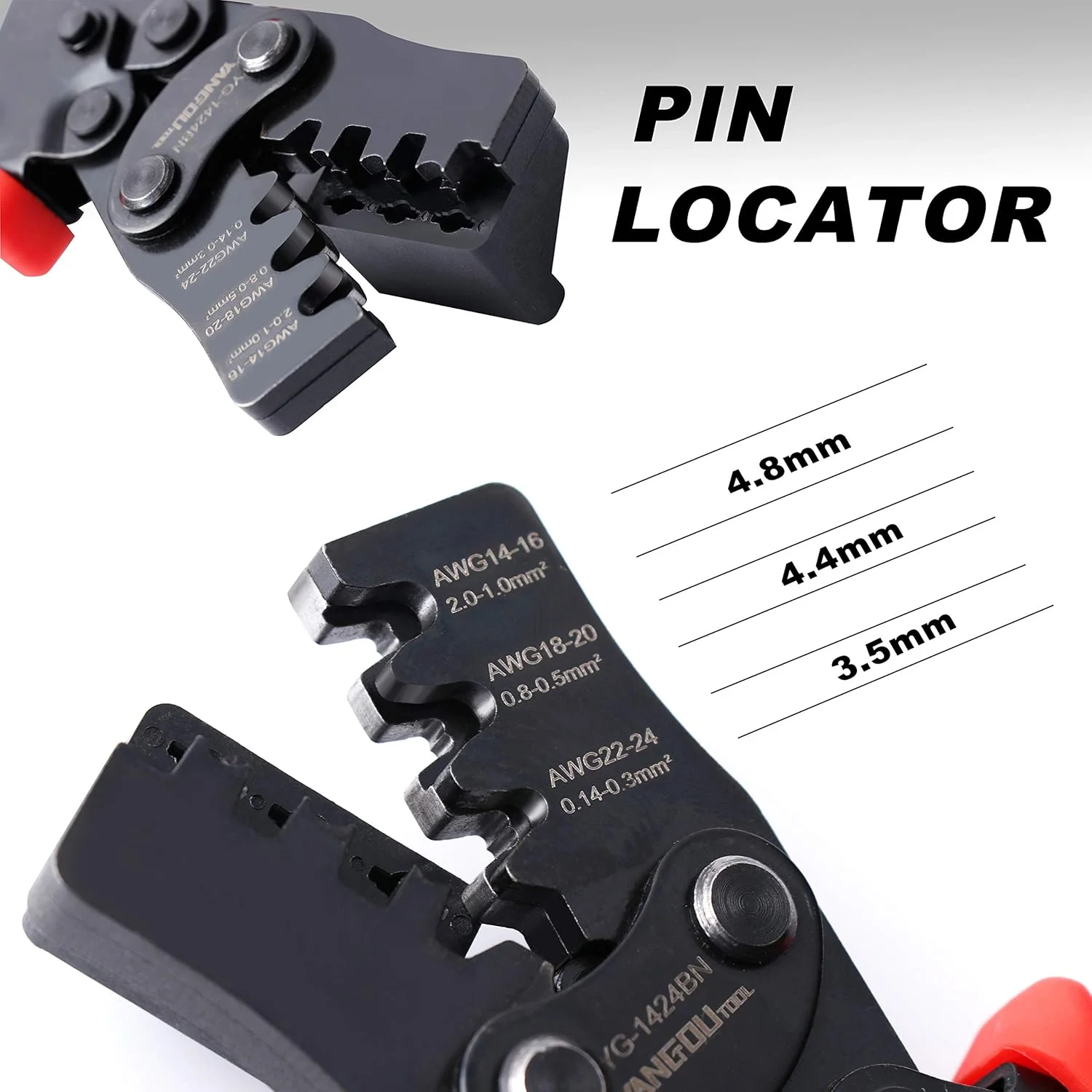 ابزار پرس سرسیم پیشرفته Yangoutool: پرس چند منظوره برای AWG 24-14، ایده آل برای ترمینال های Delphi APTIV و کانکتورهای Metri-Pack مدل 1424BN