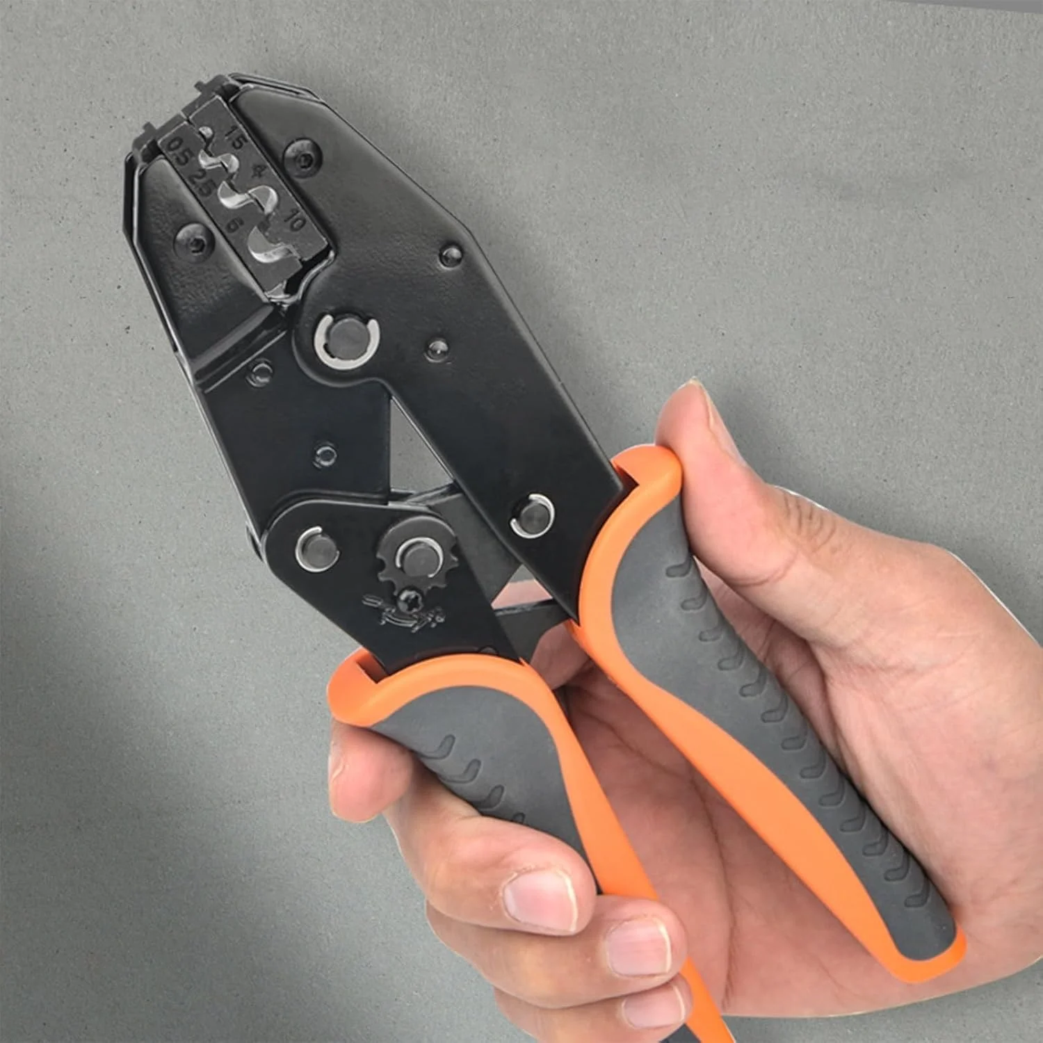 ابزار پرس وایرهای عایق دار فروشگاه سفید - انبر پرس سیم جغجغه ای - انبر پرس - ابزار پرس سرسیم