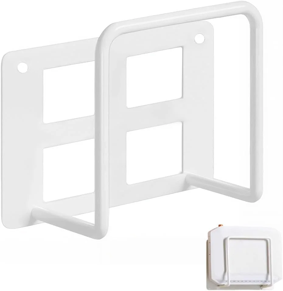 قفسه دیواری شناور فلزی برای روتر وای فای، دستگاه گیرنده دیجیتال، مودم - نگهدارنده دیواری محکم، سفید، تحمل بار قوی، پایه نگهداری تهویه دار برای اتاق نشیمن، اتاق خواب، دفتر