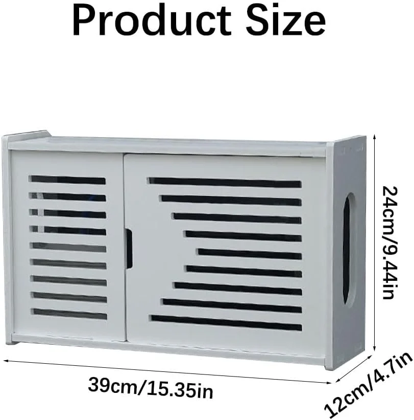 باکس های ذخیره سازی روتر وای فای، قفسه دیواری پی وی سی برای روتر وای فای، باکس ذخیره سازی دیواری وای فای برای ذخیره سازی سیم ها، روترها، و دستگاه های گیرنده دیجیتال تلویزیون