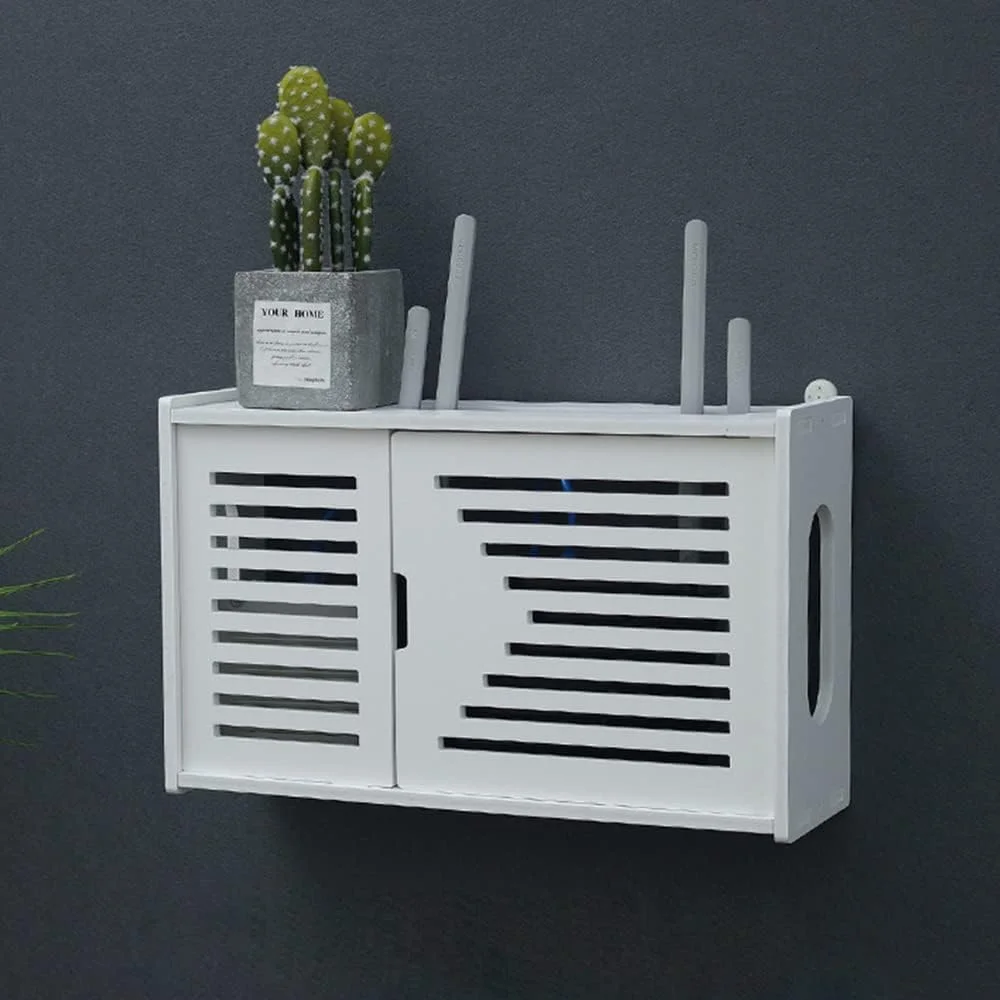باکس های ذخیره سازی روتر وای فای، قفسه دیواری پی وی سی برای روتر وای فای، باکس ذخیره سازی دیواری وای فای برای ذخیره سازی سیم ها، روترها، و دستگاه های گیرنده دیجیتال تلویزیون