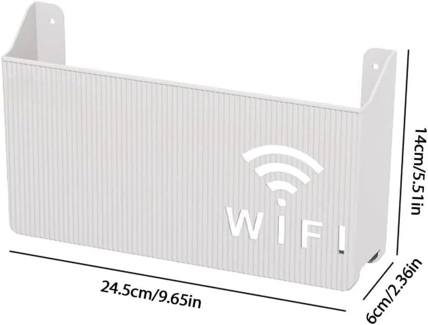 ۲ عدد جعبه ذخیره سازی روتر وای فای بی سیم، قفسه نگهدارنده کابل برد دوشاخه دیواری، جعبه های سفید رسانه ای، جعبه مخفی کننده وسایل کوچک برای اتاق خواب منزل، اتاق نشیمن، دفتر کار