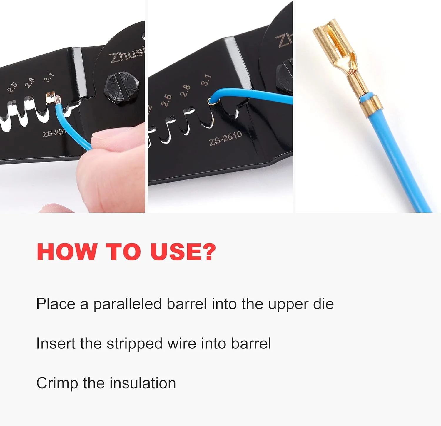 ابزار پرس سرسیم Zhushan برای کانکتورهای میکرو، مناسب برای ترمینال‌ها و کانکتورهای JAM، Molex، Tyco، Jst برای FPV و سروو پهپاد