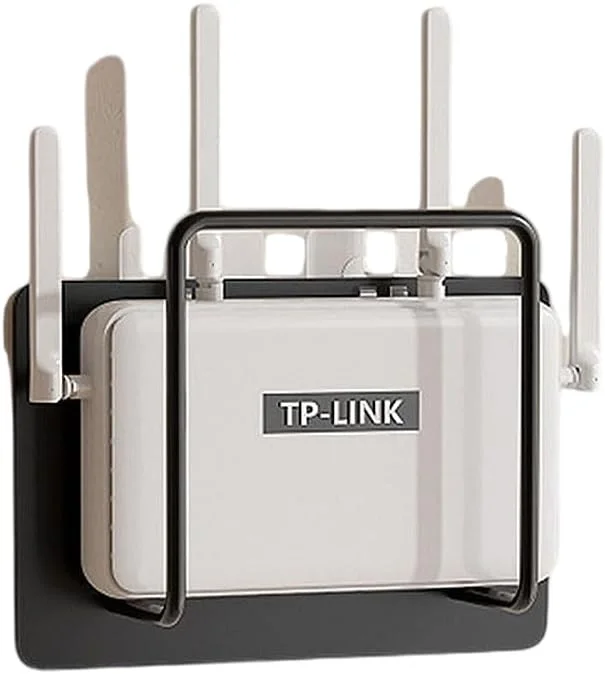 نگهدارنده روتر وای فای Bukela، قفسه دیواری شناور، قفسه نگهدارنده، قفسه های ذخیره سازی جهانی برای روتر، جعبه تلویزیون، چندراهی برق، مودم و سایر پخش کننده های رسانه ای - مشکی