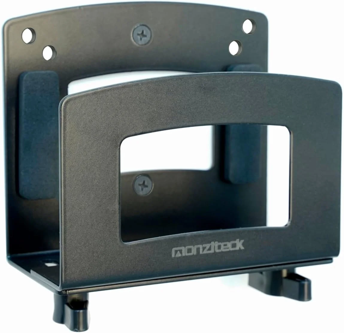 پایه دیواری یا زیر میزی قابل تنظیم Monzlteck برای دستگاه های کوچک | طراحی شده برای پخش کننده های رسانه، سوییچ، WII، جعبه کابل، مودم، روتر، پاور، مینی پی سی، مک مینی و موارد دیگر