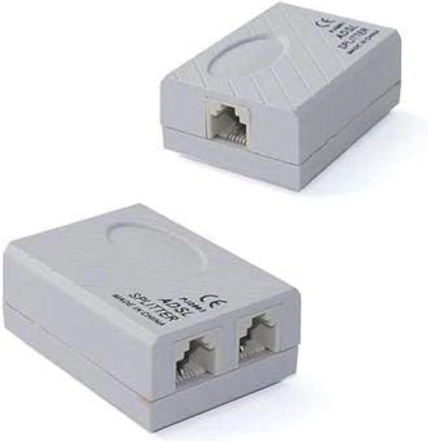 اسپلیتر ADSL/VDSL/APDT KEBILSHOP برای تلفن ثابت و مودم پهن باند، فیلتر تلفن اینترنتی - جک مادگی 6P2C RJ 11 به 2 عدد جک مادگی دوتایی 6P2C جعبه ROJET.