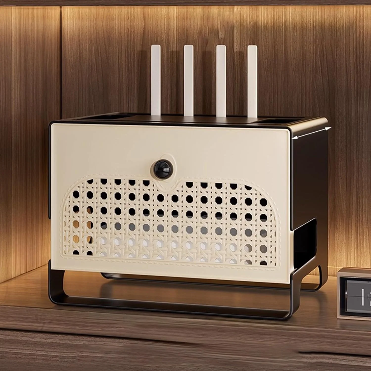 جعبه نگهداری روتر وای فای، پوشش مخفی کننده روتر، قفسه مودم، سازمان دهنده مخفی کننده مدیریت کابل، مناسب برای اتاق نشیمن، دفتر، اتاق خواب