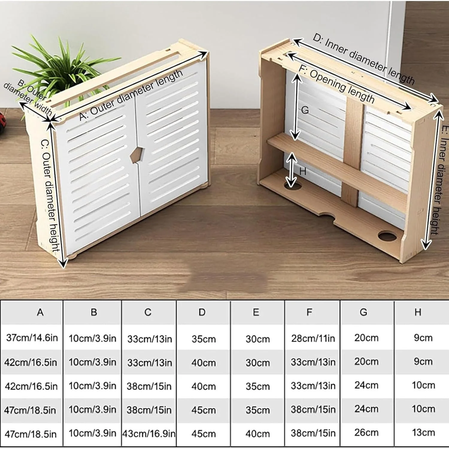 باکس ذخیره سازی روتر وای فای HOLGVE، قفسه دیواری روتر وای فای، باکس ذخیره سازی مودم روتر بی سیم رسانه ای چوبی برای خانه و محل کار (37x33 سانتی متر / 14.6x13 اینچ)