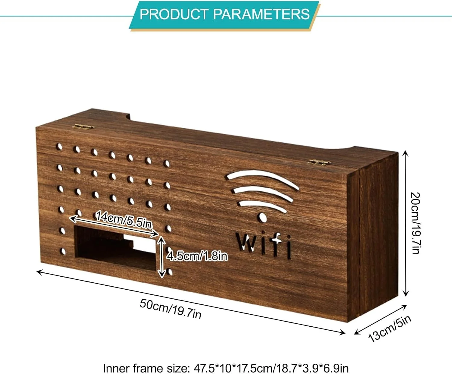 محفظه روتر وای فای، جعبه مخفی کننده روتر وای فای قابل نصب روی دیوار، پوشش مودم، قفسه چوبی برای دفتر و خانه