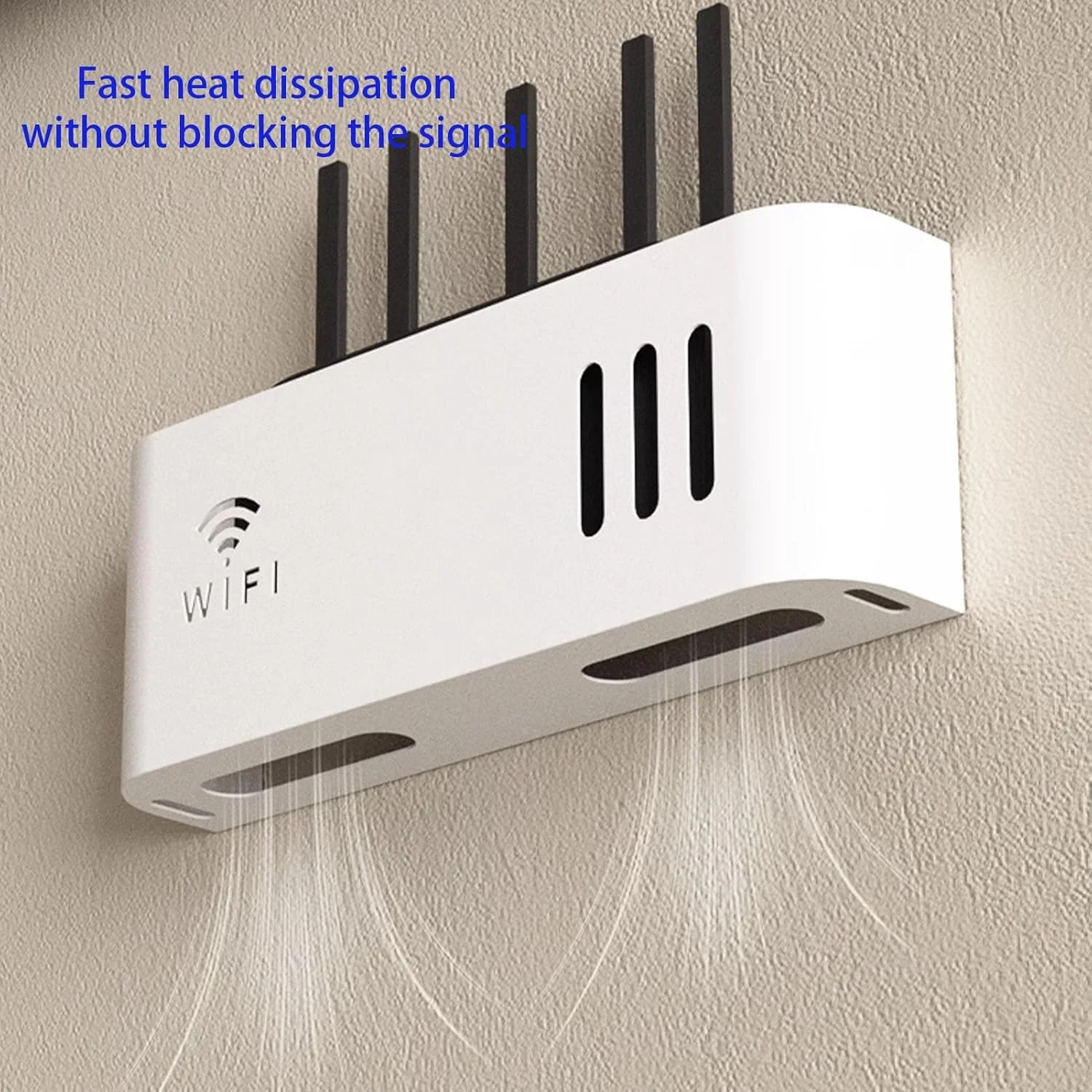 باکس ذخیره سازی روتر دیواری HOLGVE، قفسه روتر وای فای دیواری، باکس ذخیره سازی مودم برای ذخیره سازی سیم ها، کابینت روتر برای استفاده در خانه و محل کار (خاکستری)