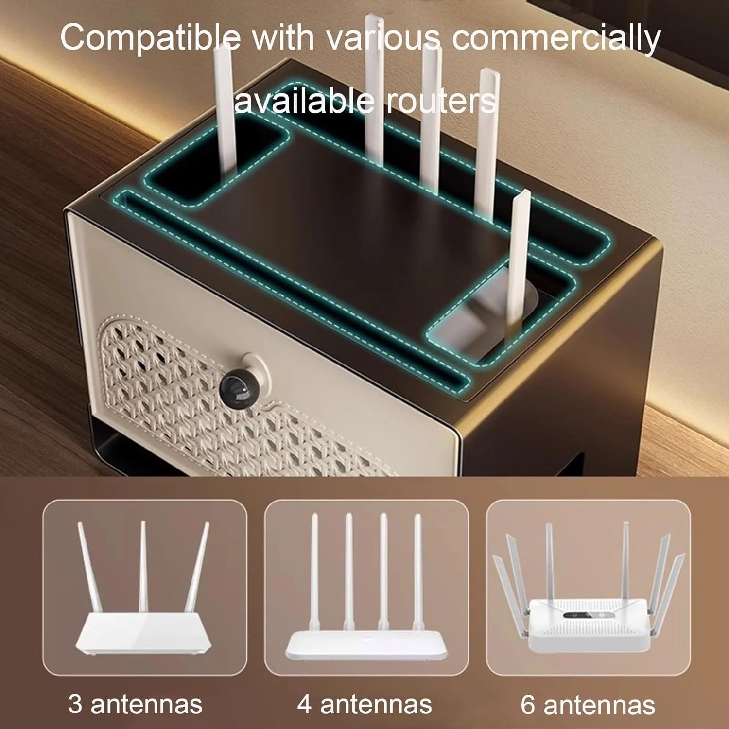 جعبه نگهداری روتر وای فای، پوشش مخفی کننده روتر، قفسه مودم، سازمان دهنده مخفی کننده مدیریت کابل، مناسب برای اتاق نشیمن، دفتر، اتاق خواب