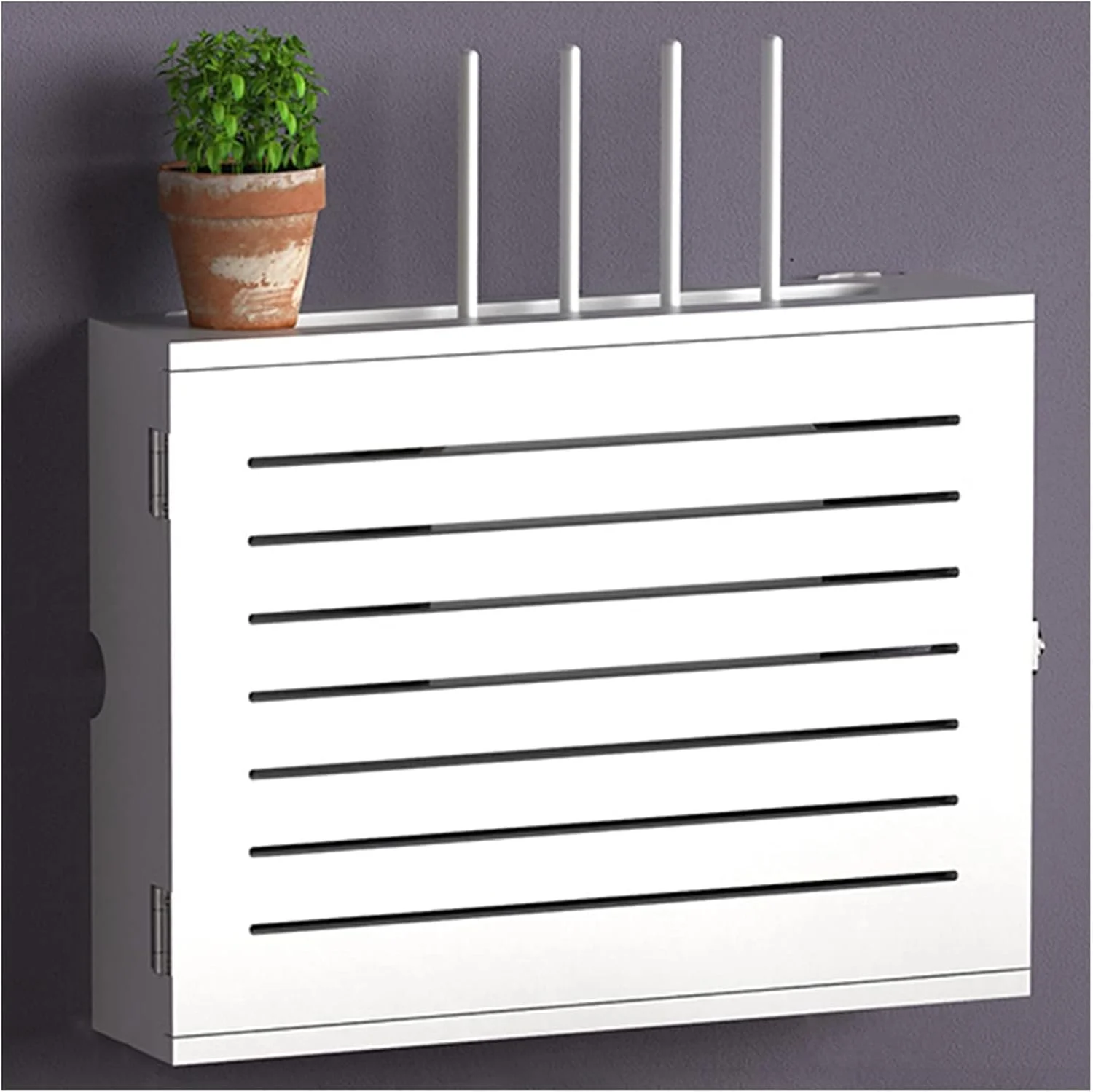 جعبه نگهداری روتر وای فای دیواری چوبی، جعبه ست تاپ باکس شبکه وای فای، پوشش روتر کابل، سازماندهی شده برای اتاق خواب منزل و اتاق نشیمن