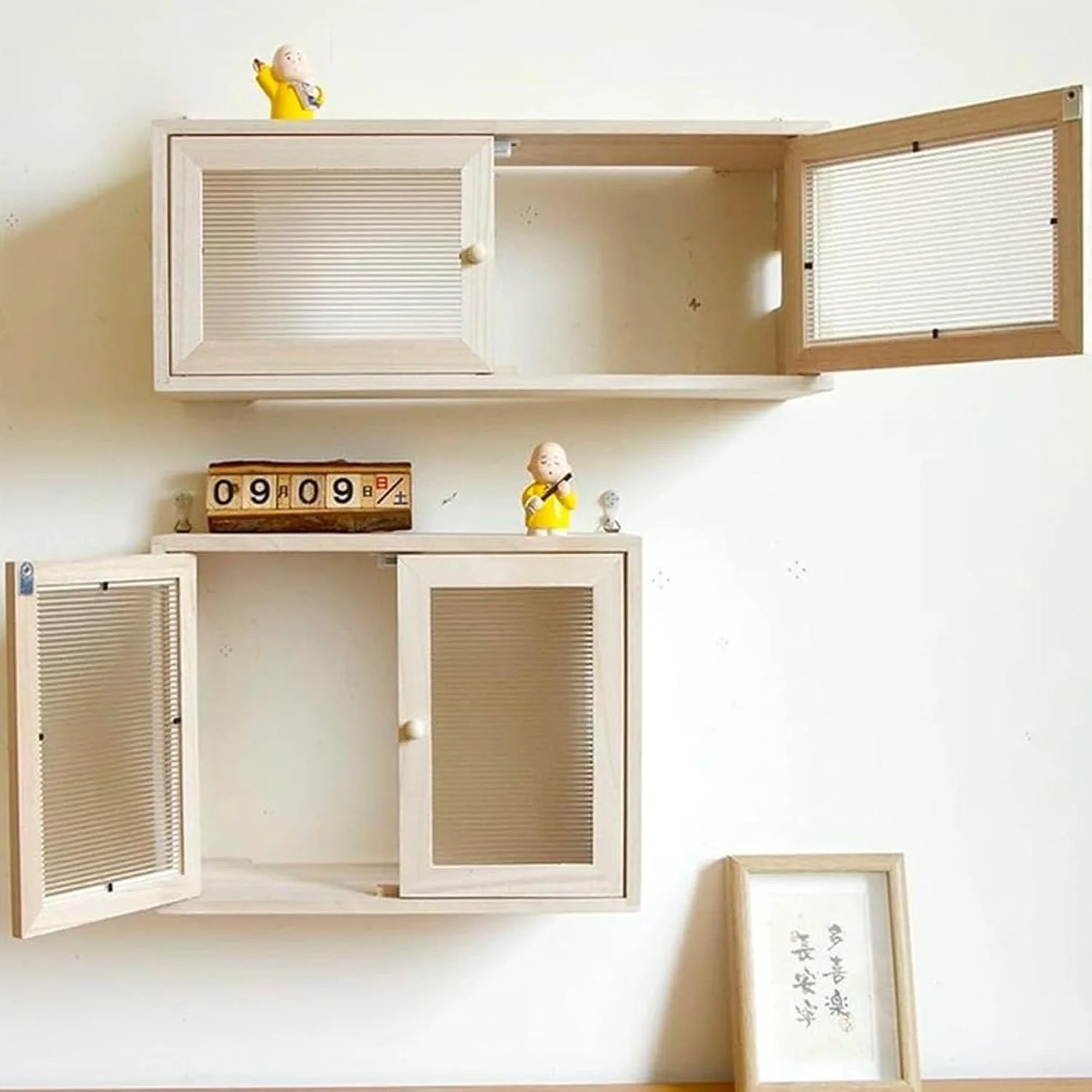 باکس ذخیره سازی روتر وای فای چوبی HOLGVE، جعبه مخفی روتر وای فای، پوشش قفسه مودم چوب جامد، سازمان دهنده مخفی کننده مدیریت کابل نوار برق (قهوه ای، 50x20 سانتی متر / 19.7x8 اینچ)