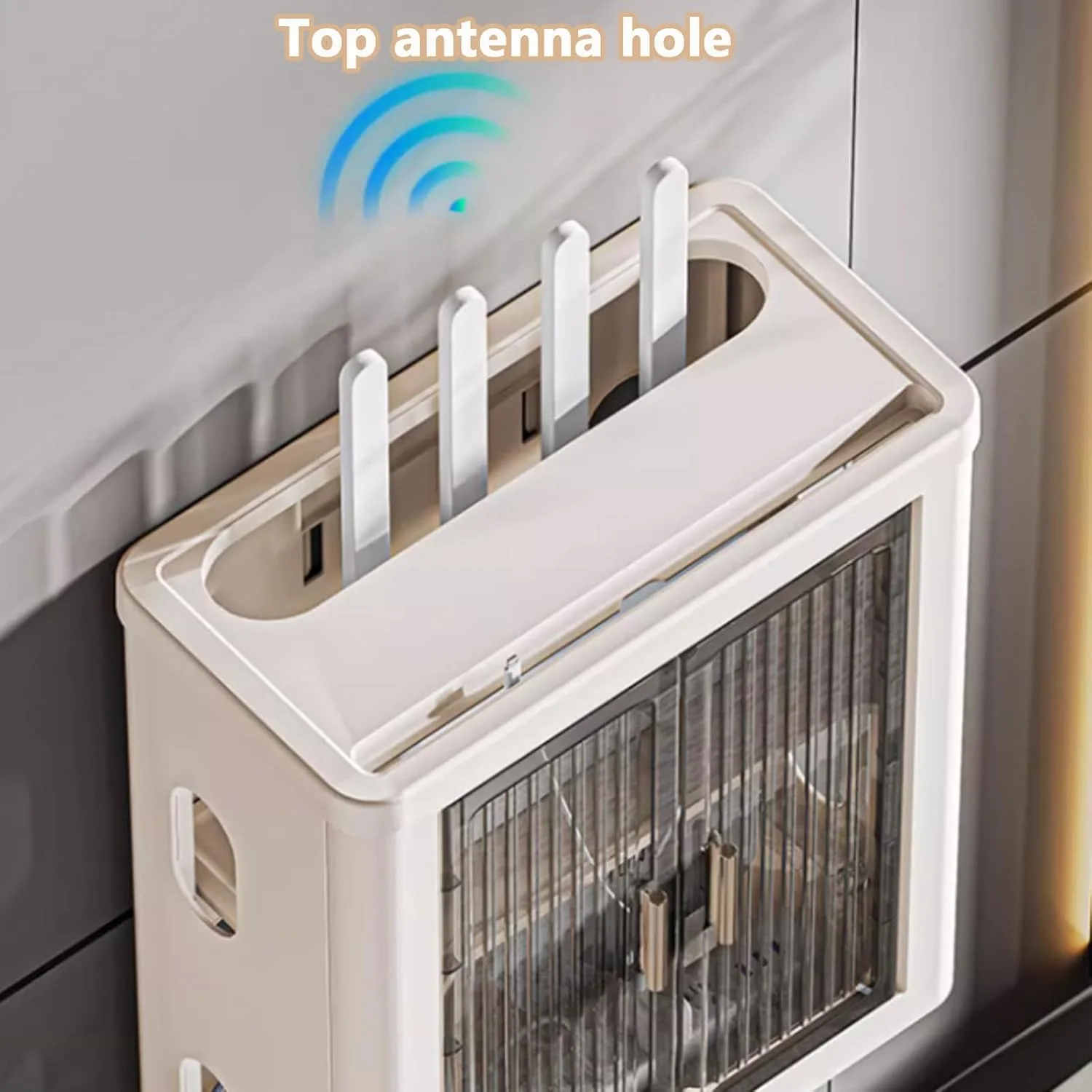 جعبه روتر وای فای دیواری، کابینت مخفی نگهداری، پوشش قفسه مودم با سازمان دهنده کابل، قفسه روتر برای اتاق نشیمن