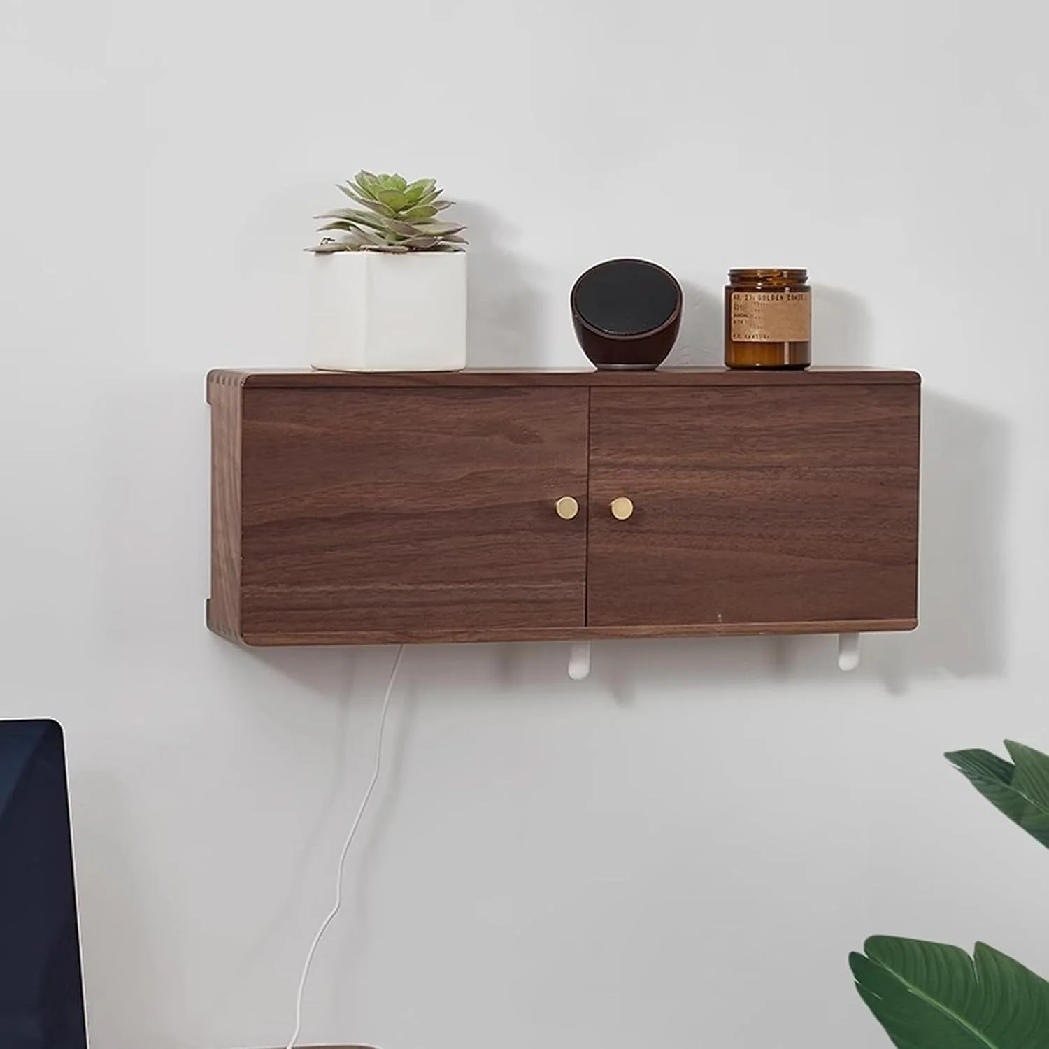 جعبه کابینت ذخیره سازی روتر وای فای دیواری، مخفی کننده جعبه وای فای، قفسه مودم روتر، سازمان دهنده مخفی کننده مدیریت کابل، برای اتاق خواب، اتاق نشیمن، دفتر و خانه (48 سانتی متر / 18.9 اینچ)