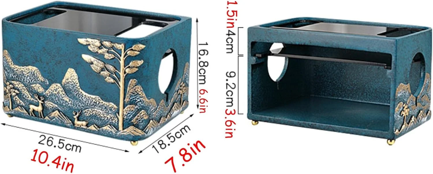 جعبه نگهداری روتر وای فای، کابینت روتر پلاستیکی طرح قدیمی، مخفی کننده جعبه مودم، قفسه تزئینی برای دستگاه بی سیم اینترنت وای فای، نگهدارنده سیم برق (مشکی، 16.8 سانتی متر)