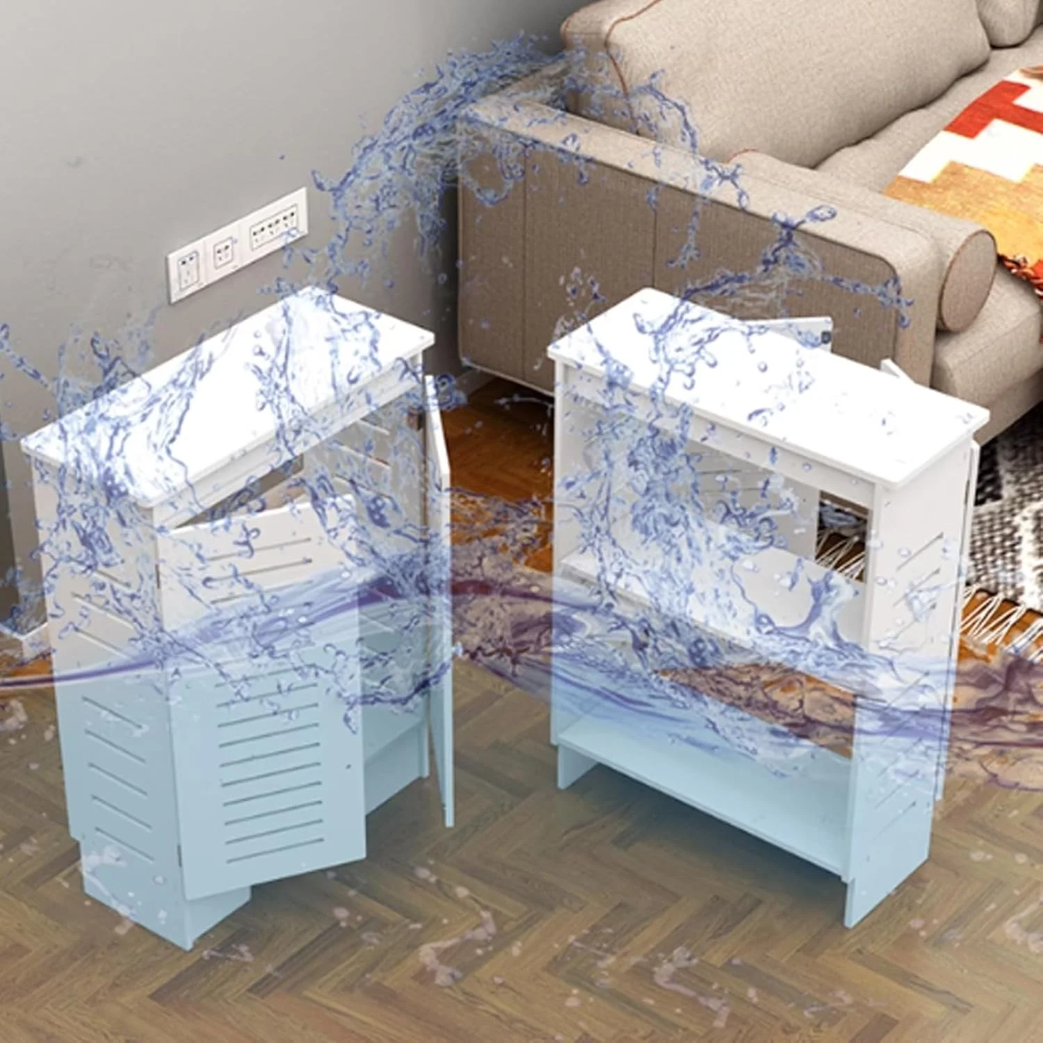 کابینت ذخیره سازی روتر وای فای، جعبه ذخیره سازی روتر ایستاده، سازمان دهنده مخفی کننده کابل سیم برق، برای خانه و دفتر (90x90x30 سانتی متر) کابینت ذخیره سازی روتر وای فای، جعبه ذخیره سازی روتر ایستاده، سازمان دهنده مخفی کننده کابل سیم برق، برای خانه و دفتر (90x90x30 سانتی متر)