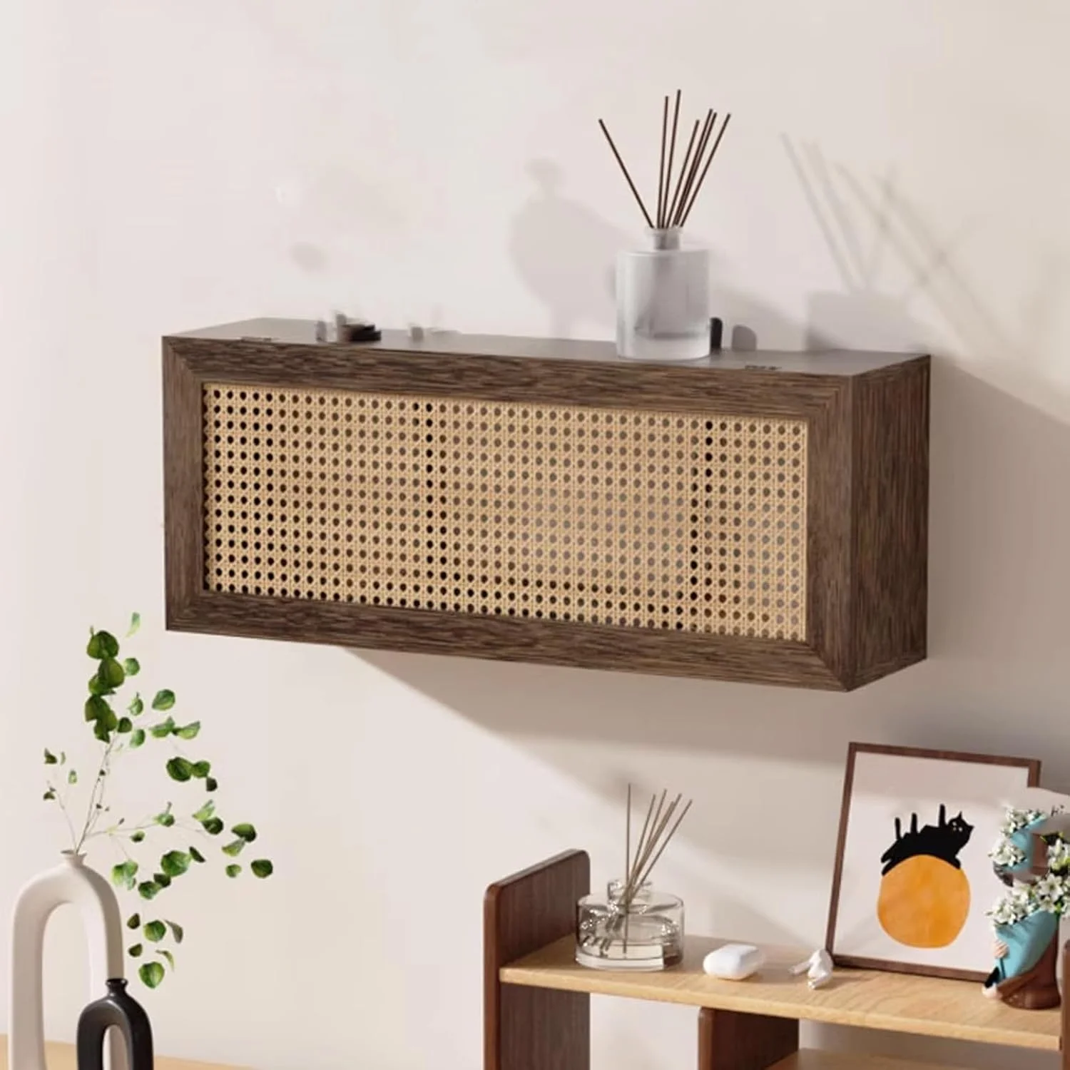 جعبه نگهداری روتر وای فای، مخفی کننده جعبه وای فای، قفسه روتر، پوشش مودم، برای اتاق خواب، اتاق نشیمن، دفتر و خانه (متوسط) جعبه نگهداری روتر وای فای، مخفی کننده جعبه وای فای، قفسه روتر، پوشش مودم، برای اتاق خواب، اتاق نشیمن، دفتر و خانه (متوسط)