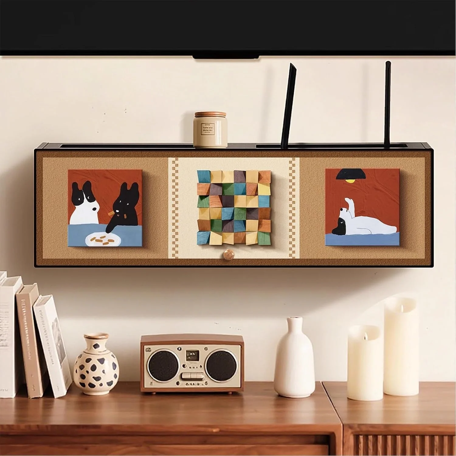 باکس ذخیره سازی روتر وای فای دیواری، کابینت ذخیره سازی رسانه خانگی، مخفی کننده باکس روتر، قفسه مودم، مناسب برای اتاق خواب، اتاق نشیمن (بژ، 70 سانتی متر) باکس ذخیره سازی روتر وای فای دیواری، کابینت ذخیره سازی رسانه خانگی، مخفی کننده باکس روتر، قفسه مودم، مناسب برای اتاق خواب، اتاق نشیمن (بژ، 70 سانتی متر)