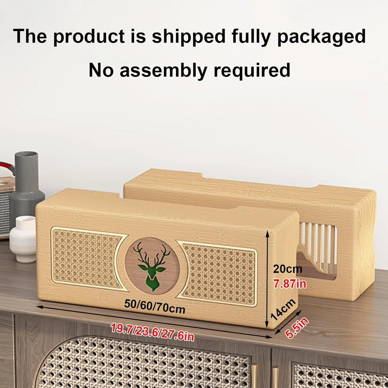 جعبه نگهداری روتر وای فای، مخفی کننده روتر وای فای دیواری، قفسه روتر، پوشش مودم چوبی، مدیریت کابل و نوار، مناسب برای اتاق نشیمن، دفتر کار، اتاق خواب (70 سانتی متر)