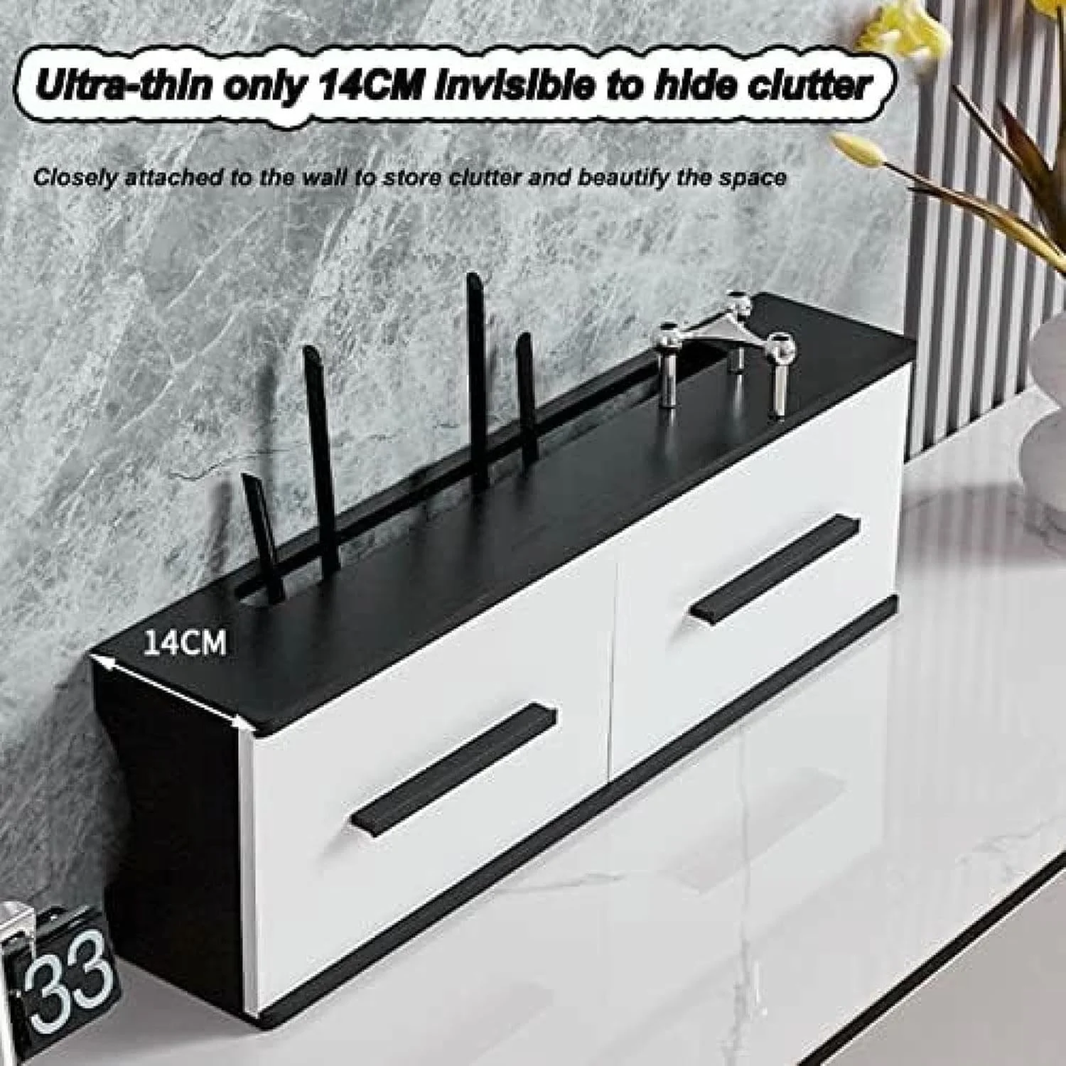 نگهدارنده دیواری شناور برای مودم روتر، مینی پروژکتور، تی وی باکس، اسپیکر، روتر وای فای، باکس ذخیره سازی خانگی و اداری