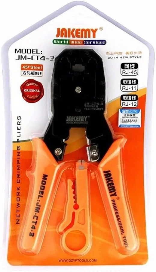 ابزار پرس کابل شبکه تلفن حرفه ای JM-CT4-3 200mm برای کابل های اترنت اینترنت 4P 6P 8P ابزار پرس کابل شبکه تلفن حرفه ای JM-CT4-3 200mm برای کابل های اترنت اینترنت 4P 6P 8P