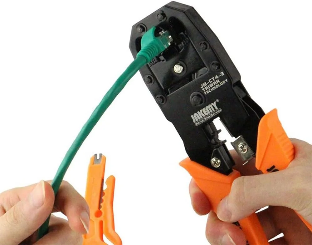ابزار پرس کابل شبکه تلفن حرفه ای JM-CT4-3 200mm برای کابل های اترنت اینترنت 4P 6P 8P ابزار پرس کابل شبکه تلفن حرفه ای JM-CT4-3 200mm برای کابل های اترنت اینترنت 4P 6P 8P
