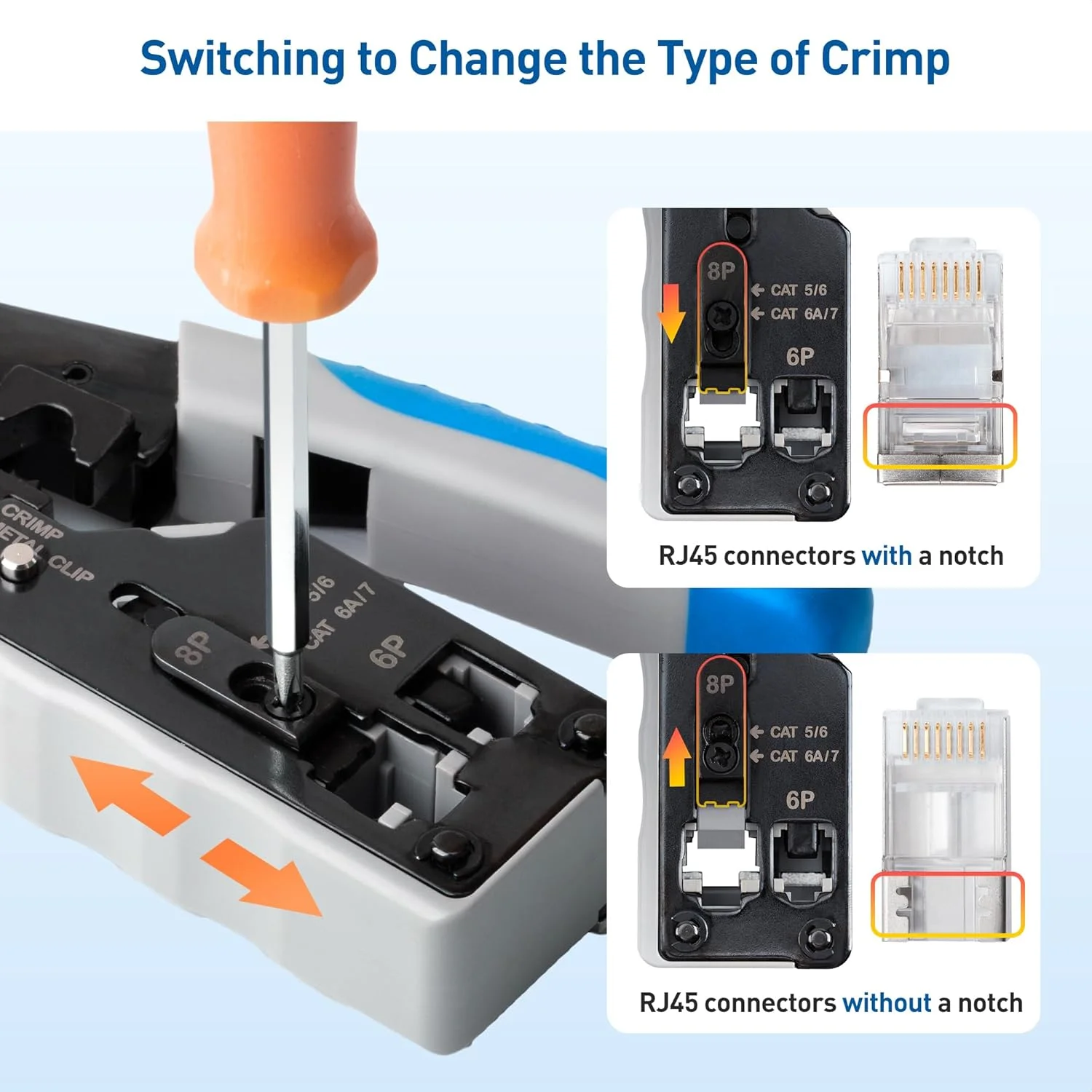 ابزار پرس RJ45 ماژولار Cable Matters برای کانکتورهای عبوری شیلددار ابزار پرس RJ45 ماژولار Cable Matters برای کانکتورهای عبوری شیلددار