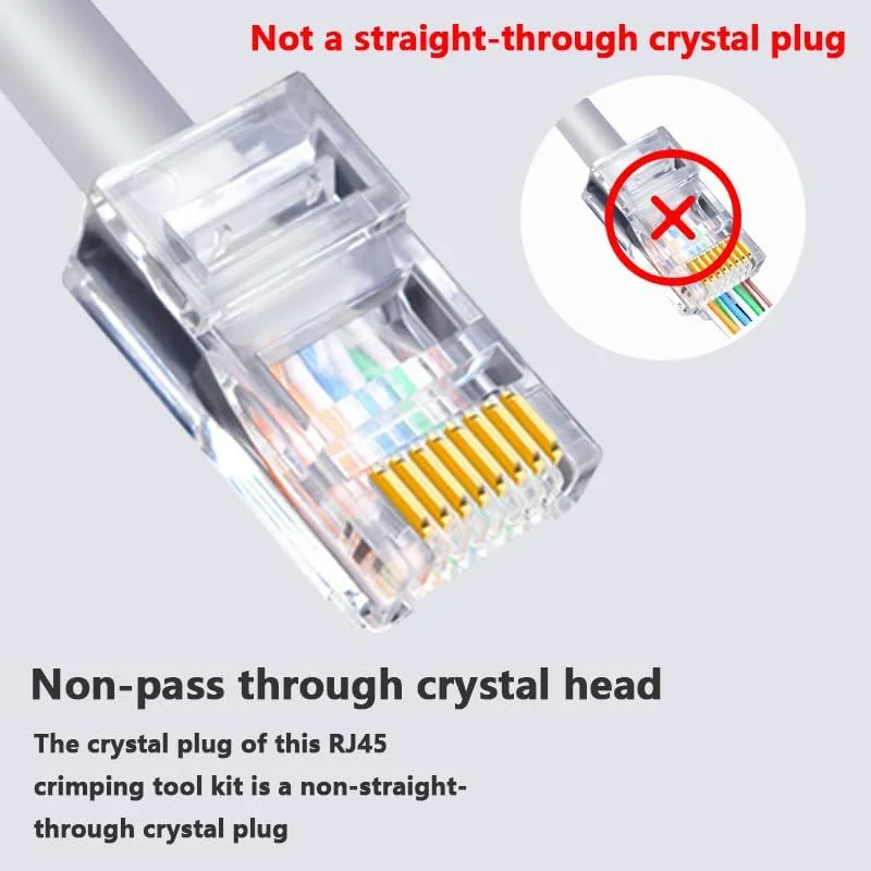 ست ابزار پرس کابل اترنت RJ45 - ابزار همه کاره حرفه ای وی تو تانگ برای پرس، برش و لخت کردن کابل اترنت - سازگار با کانکتورهای Cat5/Cat5e/Cat6 ست ابزار پرس کابل اترنت RJ45 - ابزار همه کاره حرفه ای وی تو تانگ برای پرس، برش و لخت کردن کابل اترنت - سازگار با کانکتورهای Cat5/Cat5e/Cat6