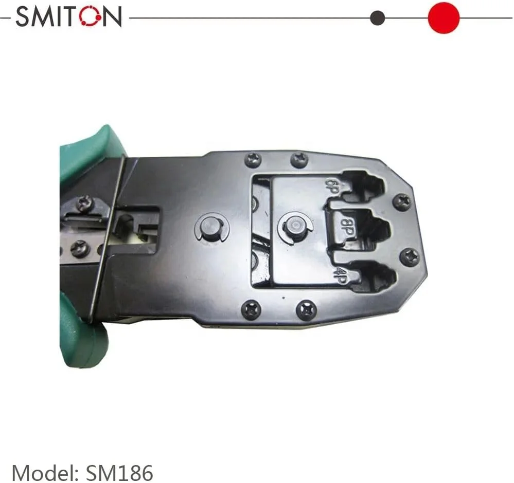 ابزار پرس کابل شبکه برای کانکتورهای RJ45، RJ11، RJ12، سبز ابزار پرس کابل شبکه برای کانکتورهای RJ45، RJ11، RJ12، سبز