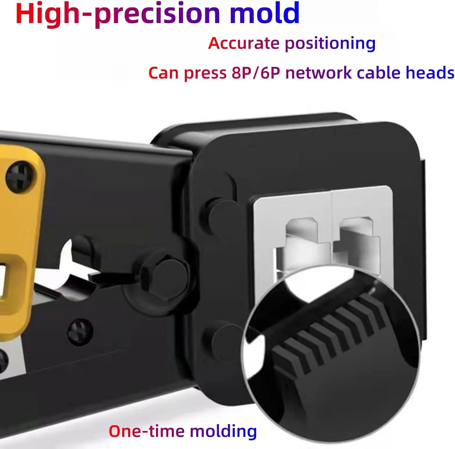 انبر کابل سوراخ دار، ابزار پانچ چند منظوره، پرس کابل اترنت RJ45 6P/8P، سازگار با سر سوکت های شبکه 8P Cat5/Cat5e/Cat6/Cat6a و خطوط تلفن 6P انبر کابل سوراخ دار، ابزار پانچ چند منظوره، پرس کابل اترنت RJ45 6P/8P، سازگار با سر سوکت های شبکه 8P Cat5/Cat5e/Cat6/Cat6a و خطوط تلفن 6P