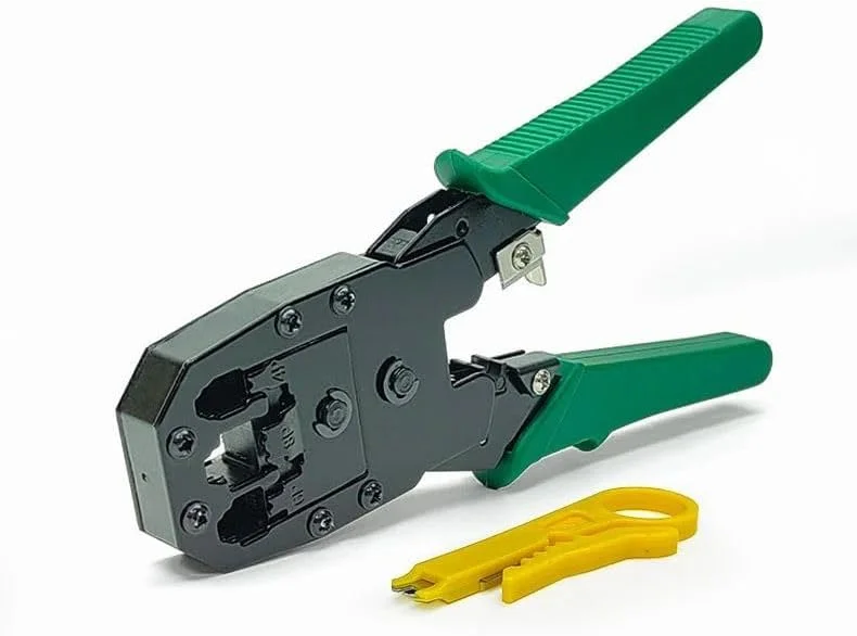 ابزار پرس کابل شبکه برای کانکتورهای RJ45، RJ11، RJ12، ابزار سیمچین حرفهای ابزار پرس کابل شبکه برای کانکتورهای RJ45، RJ11، RJ12، ابزار سیمچین حرفهای